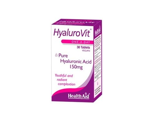 Health Aid HyaluroVit hyaluronic acid  150mg Υαλουρονικό οξύ για νεανικό & λαμπερό δέρμα 30 ταμπλέτες Health Aid HyaluroVit hyaluronic acid  150mg Υαλουρονικό οξύ για νεανικό & λαμπερό δέρμα 30 ταμπλέτες