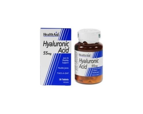 Health Aid HYALURONIC ACID 55mg για νεανικό δέρμα 30 ταμπλέτες   Health Aid HYALURONIC ACID 55mg για νεανικό δέρμα 30 ταμπλέτες
