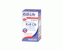 Health Aid Krill-Life 60caps, Συμπλήρωμα Διατροφής πλούσιο σε λιπαρά οξέα ιδανικό για υγιή καρδιά & έλεγχο χοληστερίνης, για καλή εγκεφαλική λειτουργία και μνήμη