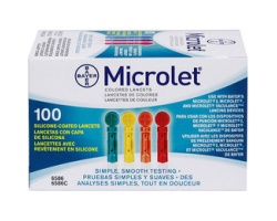 BAYER  Microlet Lancets - Χρωματιστές βελόνες 100 τεμάχια  BAYER  Microlet Lancets - Χρωματιστές βελόνες 100 τεμάχια