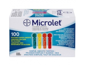 BAYER  Microlet Lancets - Χρωματιστές βελόνες 100 τεμάχια 