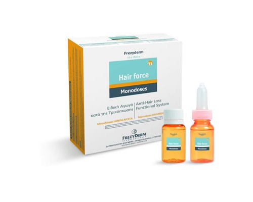 Frezyderm HAIR FORCE Monodose Day/Night Ειδική αγωγή κατά της τριχόπτωσης για άνδρες & γυναίκες, 14x10ml