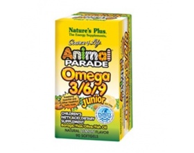 NATURE'S PLUS Animal Parade Omega 3/6/9 Junior Συμπλήρωμα διατροφής με ω-3/6/9 με φυσική γεύση λεμόνι 90 μαλακές κάψουλες 