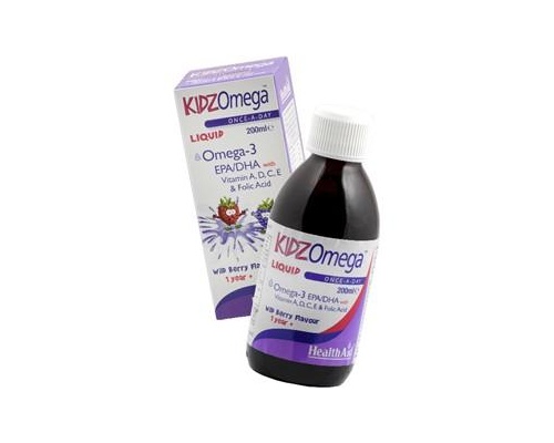 Health Aid Kidz Omega Υγρό με γεύση βατόμουρο Ειδική σύνθεση για παιδιά με Omega 3 & βιταμίνες A ,D & E 200ml Health Aid Kidz Omega Υγρό με γεύση βατόμουρο Ειδική σύνθεση για παιδιά με Omega 3 & βιταμίνες A ,D & E 200ml