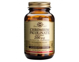 Solgar Chromium Picolinate 200mg tabs 90s Συμπλήρωμα διατροφής για τον έλεγχο του σακχάρου στο αίμα, σε περιπτώσεις έξης για λήψη γλυκών και για το μεταβολισμό του λίπους  90 κάψουλες