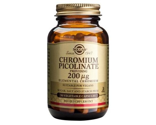 Solgar Chromium Picolinate 200mg tabs 90s Συμπλήρωμα διατροφής για τον έλεγχο του σακχάρου στο αίμα, σε περιπτώσεις έξης για λήψη γλυκών και για το μεταβολισμό του λίπους  90 κάψουλες Solgar Chromium Picolinate 200mg tabs 90s Συμπλήρωμα διατροφής για τον έλεγχο του σακχάρου στο αίμα, σε περιπτώσεις έξης για λήψη γλυκών και για το μεταβολισμό του λίπους  90 κάψουλες