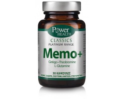Power Health Classics Platinum MEMO+, w/ Ginkgo, L-Glutamine & Theobromine, Συμπλήρωμα διατροφής για την βελτίωση της μνήμης, της συγκέντρωσης & της νοητικής απόδοσης. Κατάλληλο για ηλικές άνω των 50 ετών, 30 caps Power Health Classics Platinum MEMO+, w/ Ginkgo, L-Glutamine & Theobromine, Συμπλήρωμα διατροφής για την βελτίωση της μνήμης, της συγκέντρωσης & της νοητικής απόδοσης. Κατάλληλο για ηλικές άνω των 50 ετών, 30 caps