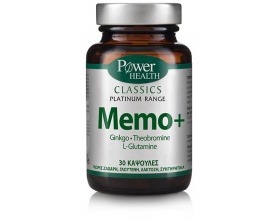 Power Health Classics Platinum MEMO+, w/ Ginkgo, L-Glutamine & Theobromine, Συμπλήρωμα διατροφής για την βελτίωση της μνήμης, της συγκέντρωσης & της νοητικής απόδοσης. Κατάλληλο για ηλικές άνω των 50 ετών, 30 caps Power Health Classics Platinum MEMO+, w/ Ginkgo, L-Glutamine & Theobromine, Συμπλήρωμα διατροφής για την βελτίωση της μνήμης, της συγκέντρωσης & της νοητικής απόδοσης. Κατάλληλο για ηλικές άνω των 50 ετών, 30 caps