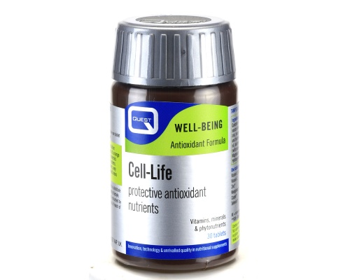 QUEST CELL LIFE protective antioxidant nutrients Συμπλήρωμα διατροφής με μοναδικό συνδυασμό αντιοξειδωτικών συστατικών 30 ταμπλέτες
