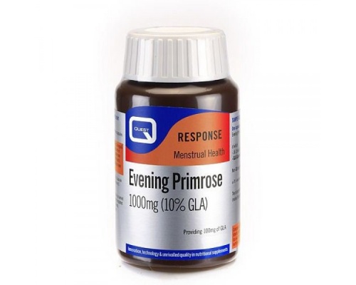 QUEST Evening Primrose 1000mg, Συμπλήρωμα Διατροφής απο Λάδι Νυχτολούλουδου που βοηθά στη ρύθμιση των ορμονών και του εμμηνορροϊκού κύκλου και είναι πολύ αποτελεσματικό στη μετρίαση των συμπτωμάτων του προεμμηνορροϊκού συνδρόμου 30 κάψουλες