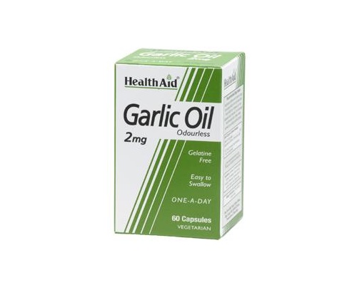 Health Aid Garlic oil 2mg - Άοσμο υψηλής ισχύος έλαιο σκόρδου 30 κάψουλες   Health Aid Garlic oil 2mg - Άοσμο υψηλής ισχύος έλαιο σκόρδου 30 κάψουλες