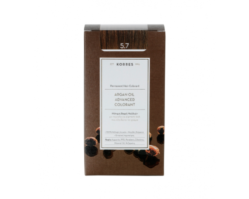 KORRES 5.7 Βαφή Μαλλιών με Έλαιο Argan & φυτική Κερατίνη, ΣΟΚΟΛΑΤΙ 50ml