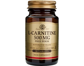 SOLGAR L-CARNITINE 500mg Kαρνιτίνη επαυξάνει την μετατροπή των λιπαρών οξέων 30 ταμπλέτες