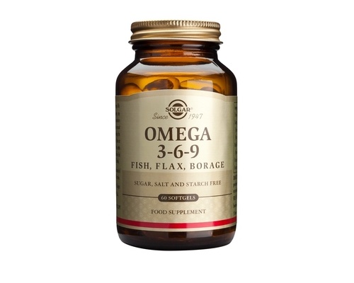 Solgar Omega 3-6-9 Συμπλήρωμα διατροφής Λιπαρά οξέα υψηλής βιολογικής αξίας για την κυτταρική προστασία,την υγεία του εγκεφάλου και του καρδιαγγειακού συστήματος 60 μαλακές κάψουλες