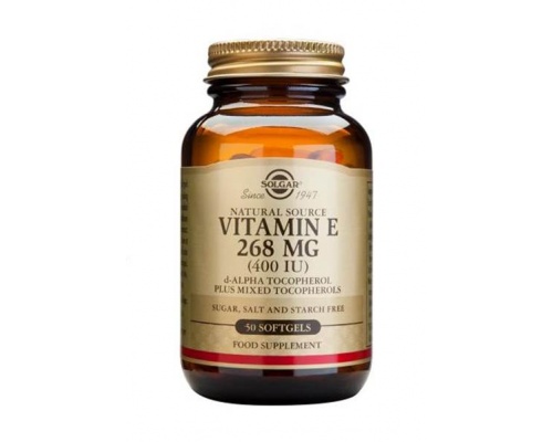 SOLGAR VITAMIN E 268mg 400IU Συμπλήρωμα διατροφής με βιταμίνη Ε με ισχυρή αντιοξειδωτική δράση 100 μαλακές κάψουλες SOLGAR VITAMIN E 268mg 400IU Συμπλήρωμα διατροφής με βιταμίνη Ε με ισχυρή αντιοξειδωτική δράση 100 μαλακές κάψουλες