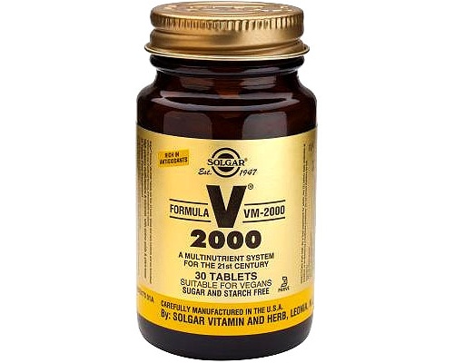 SOLGAR FORMULA VM 2000 Υψηλής ισχύος με αμινοξέα,πεπτικά ένζυμα, σούπερ τροφές,βιοφλαβονοειδή 30 ταμπλέτες