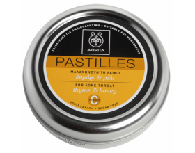 APIVITA Pastilles, Παστίλιες για το λαιμό, μαλακώνουν το λαιμό και το βήχα με  θυμάρι & μέλι 45g