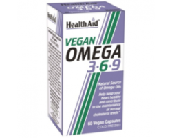 Health Aid Vegan Omega 3-6-9 Συμπλήρωμα διατροφής που συμβάλλουν στην υγεία της καρδιάς, του κυκλοφορικού, του εγκεφάλου και της επιδερμίδας 60 κάψουλες Health Aid Vegan Omega 3-6-9 Συμπλήρωμα διατροφής που συμβάλλουν στην υγεία της καρδιάς, του κυκλοφορικού, του εγκεφάλου και της επιδερμίδας 60 κάψουλες