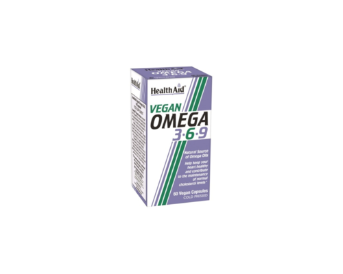 Health Aid Vegan Omega 3-6-9 Συμπλήρωμα διατροφής που συμβάλλουν στην υγεία της καρδιάς, του κυκλοφορικού, του εγκεφάλου και της επιδερμίδας 60 κάψουλες Health Aid Vegan Omega 3-6-9 Συμπλήρωμα διατροφής που συμβάλλουν στην υγεία της καρδιάς, του κυκλοφορικού, του εγκεφάλου και της επιδερμίδας 60 κάψουλες
