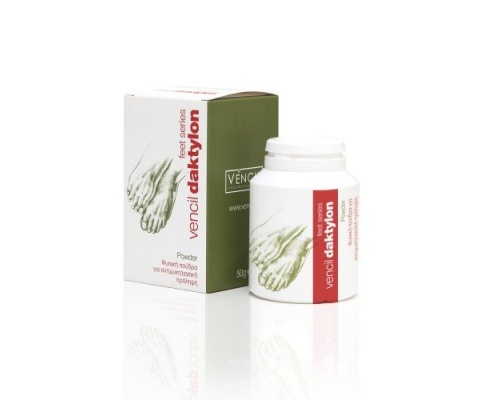 Vencil, Daktylon Powder, Φυσική Πούδρα για Αντιμυκητιασική Πρόληψη, με Αντιφλογιστική, Αποσμητική & Απορροφητική Δράση, 50 gr