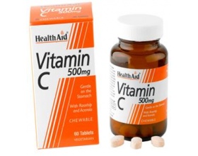 Health Aid VITAMIN C 500mg - Βιταμίνη C μασώμενη με γεύση πορτοκάλι 60 ταμπλέτες