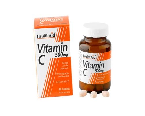 Health Aid VITAMIN C 500mg - Βιταμίνη C μασώμενη με γεύση πορτοκάλι 60 ταμπλέτες Health Aid VITAMIN C 500mg - Βιταμίνη C μασώμενη με γεύση πορτοκάλι 60 ταμπλέτες