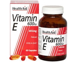 Health Aid Vitamin E 600i.u 402mg, Φυσική Βιταμίνη Ε, Βοηθά στην επιβράδυνση της γήρανσης και ελαττώνει τις κράμπες και τη μυϊκή δυσκαμψία των αθλητών, 60 caps Health Aid Vitamin E 600i.u 402mg, Φυσική Βιταμίνη Ε, Βοηθά στην επιβράδυνση της γήρανσης και ελαττώνει τις κράμπες και τη μυϊκή δυσκαμψία των αθλητών, 60 caps
