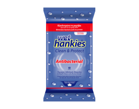 MEGA WET HANKIES Antibacterial Μαντηλάκια αντιβακτηριδιακά με αιθυλική αλκοόλη 15 τεμάχια 