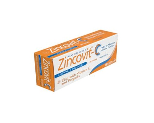 Health Aid Zincovit-C and propolis -Βιταμίνη C και πρόπολη 60 μασώμενες ταμπλέτες Health Aid Zincovit-C and propolis -Βιταμίνη C και πρόπολη 60 μασώμενες ταμπλέτες