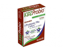 Health Aid KIDZ Probio, Για τη διάρροια, σε περιπτώσεις δυσανεξίας στη λακτόζη και σε περιπτώσεις πτωχής διατροφής γιατί βοηθά στην απορρόφηση των θρεπτικών συστατικών 30 μασώμενες ταμπλέτες   Health Aid KIDZ Probio, Για τη διάρροια, σε περιπτώσεις δυσανεξίας στη λακτόζη και σε περιπτώσεις πτωχής διατροφής γιατί βοηθά στην απορρόφηση των θρεπτικών συστατικών 30 μασώμενες ταμπλέτες
