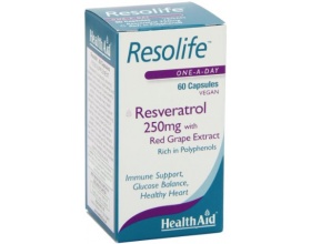 Health Aid Resolife, Resveratrol 250mg, Ευεργετική για την προστασία του καρδιαγγειακού, 60 caps Health Aid Resolife, Resveratrol 250mg, Ευεργετική για την προστασία του καρδιαγγειακού, 60 caps