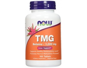 Now Foods TMG 1000mg Αποτοξινωτικό Συμπλήρωμα Διατροφής,  συμβάλει στο Μεταβολισμό των Λιπαρών Οξέων, στην Αποτοξίνωση του Ήπατος & στην Καλή Καρδιαγγειακή Υγεία 100 tabs 