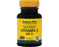Nature's Plus Vitamin E 400 IU mixed Tocopherol 60 softgels, Συμπλήρωμα Διατροφής που επιβραδύνει τη γήρανση και προλαμβάνει τις δερματικές κηλίδες των ηλικιωμένων, ενώ παράλληλα διεγείρει το ανοσοποιητικό σύστημα 