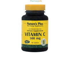 Nature's Plus Vitamin C 500mg with Rose Hips 90 tabs, Ενισχύει το ανοσοποιητικό σύστημα, βοηθάει στην πρόληψη/θεραπεία του καρκίνου και των παρενεργειών της ακτινοθεραπείας και προστατεύει από τις λοιμώξεις 
