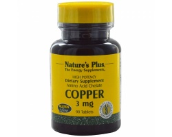 Nature's Plus Copper 3 mg 90 tabs, Mέταλλο που συμμετέχει σε πληθώρα συστημάτων και βιοχημικών διεργασιών, όπως είναι το ανοσοποιητικό σύστημα, η παραγωγή δέρματος καθώς και στη εύρυθμη λειτουργία των νευρόνων