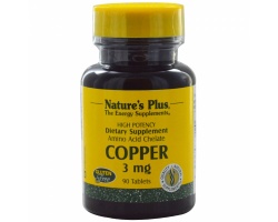Nature's Plus Copper 3 mg 90 tabs, Mέταλλο που συμμετέχει σε πληθώρα συστημάτων και βιοχημικών διεργασιών, όπως είναι το ανοσοποιητικό σύστημα, η παραγωγή δέρματος καθώς και στη εύρυθμη λειτουργία των νευρόνων Nature's Plus Copper 3 mg 90 tabs, Mέταλλο που συμμετέχει σε πληθώρα συστημάτων και βιοχημικών διεργασιών, όπως είναι το ανοσοποιητικό σύστημα, η παραγωγή δέρματος καθώς και στη εύρυθμη λειτουργία των νευρόνων