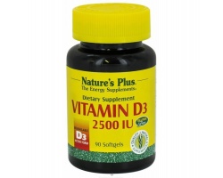 Nature's Plus Vitamin D3 2500 IU 90 softgels, Είναι απαραίτητη για την απορρόφηση του ασβεστίου και του φωσφόρου από τον οργανισμό, για την υγεία των οστών, των δοντιών και των μυών καθώς και για την ισχυροποίηση του ανοσοποιητικού συστήματος  Nature's Plus Vitamin D3 2500 IU 90 softgels, Είναι απαραίτητη για την απορρόφηση του ασβεστίου και του φωσφόρου από τον οργανισμό, για την υγεία των οστών, των δοντιών και των μυών καθώς και για την ισχυροποίηση του ανοσοποιητικού συστήματος