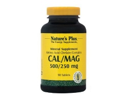 Nature's Plus Cal/Mag 500/250 mg 90 tabs, Συμπλήρωμα Διατροφής για την καλή υγεία των μυών, των δοντιών και των οστών 