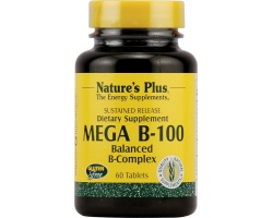 Nature's Plus Vitamin Mega B 100 60 tabs, Βιταμίνη B 100 για την Καλή Υγεία του Νευρικού & Ανοσοποιητικού Συστήματος και για Υγιή Μαλλιά & Δέρμα