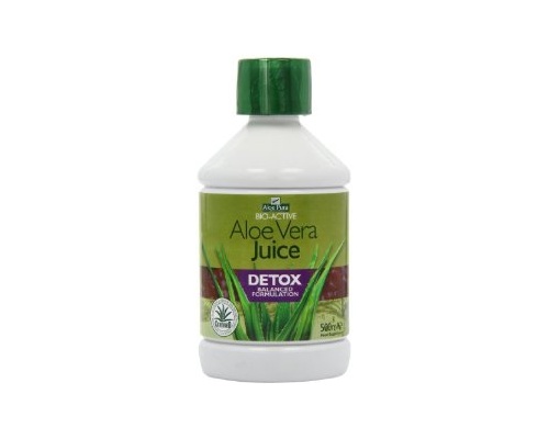 Optima Aloe Vera Juice Detox 500ml, 100% φυσικός χυμός Αλόης από ένα μοναδικό μείγμα ολόκληρου φύλλου και αφιλτράριστου ζελέ Αλόης για αποτοξίνωση 