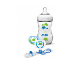 Philips Avent, SCD627/0,1 Σετ Δώρου με Μπλε Ελεφαντάκια, Περιλαμβάνει Πλαστικό Μπιμπερό Natural, 260ml, 2 x Πιπίλες Σιλικόνης με Κρίκο 6-18m & 1 Κλιπ Πιπίλας Philips Avent, SCD627/0,1 Σετ Δώρου με Μπλε Ελεφαντάκια, Περιλαμβάνει Πλαστικό Μπιμπερό Natural, 260ml, 2 x Πιπίλες Σιλικόνης με Κρίκο 6-18m & 1 Κλιπ Πιπίλας