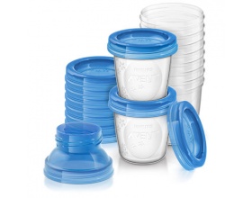 Philips Avent, SCF618/00, Δοχεία Aποθήκευσης Mητρικού Γάλακτος με Αντάπτορες, 180ml 10 τεμαχια