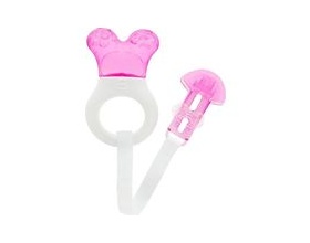 MAM Mini Cooler & Clip 555, Πολυκρίκος Οδοντοφυϊας με Νερό & Κορδέλα Στήριξης απο 2+ Μηνών, Ρόζ  Χρώμα