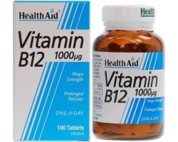 Health Aid VITAMIN B12 1000mg, Συμπλήρωμα Διατροφής ποθ Βοηθά στην ανανέωση υγιών ερυθρών αιμοσφαιρίων και στη καλή λειτουργία του νευρικού συστήματος,50tbs Health Aid VITAMIN B12 1000mg, Συμπλήρωμα Διατροφής ποθ Βοηθά στην ανανέωση υγιών ερυθρών αιμοσφαιρίων και στη καλή λειτουργία του νευρικού συστήματος,50tbs
