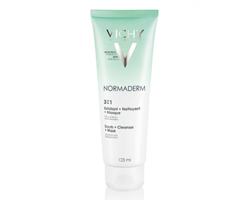 VICHY NORMADERM 3 in 1 Scrub & Cleanser & Masque, 3 σε 1 Απολέπιση & Καθαρισμός & Μάσκα  125ml VICHY NORMADERM 3 in 1 Scrub & Cleanser & Masque, 3 σε 1 Απολέπιση & Καθαρισμός & Μάσκα  125ml