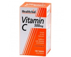 Health Aid VITAMIN C 500mg - Βιταμίνη C μασώμενη με γεύση πορτοκάλι 100 ταμπλέτες Health Aid VITAMIN C 500mg - Βιταμίνη C μασώμενη με γεύση πορτοκάλι 100 ταμπλέτες