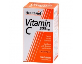 Health Aid VITAMIN C 500mg - Βιταμίνη C μασώμενη με γεύση πορτοκάλι 100 ταμπλέτες
