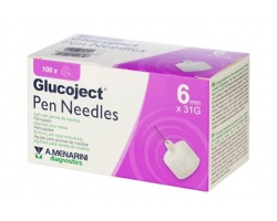 A.Menarini Glucoject Pen Needles Βελόνες για Πένα Ινσουλίνης 31Gx6mm, 100τμχ A.Menarini Glucoject Pen Needles Βελόνες για Πένα Ινσουλίνης 31Gx6mm, 100τμχ