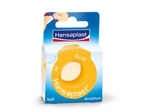 Hansaplast Soft Tape Αυτοκόλλητες Επιδεσμικές Ταινίες Υποαλλεργική 2,5cmx5m 1 τεμάχιο