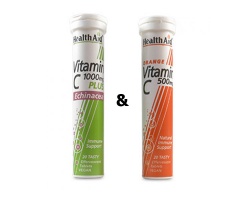 HealthAid Vitamin C 1000mg Plus Echinacea 20 Αναβράζοντα Δισκία & Vitamin C 500mg 20 Αναβράζοντα  HealthAid Vitamin C 1000mg Plus Echinacea 20 Αναβράζοντα Δισκία & Vitamin C 500mg 20 Αναβράζοντα